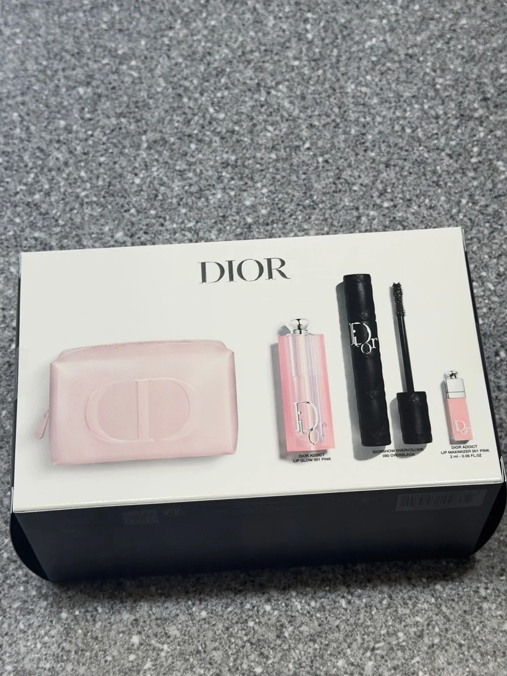 Dior Lip Set with Soft Pink Lipstick, Pink Gloss & Black Mascara
